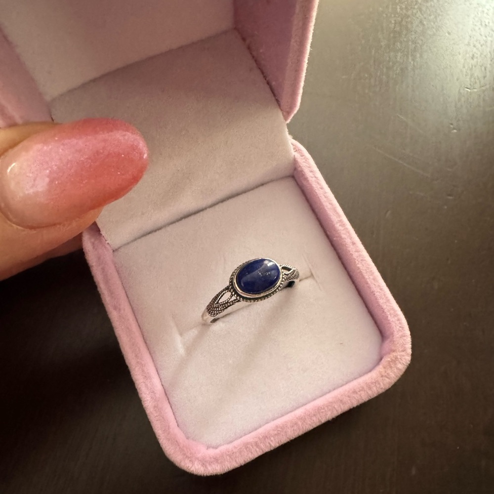 Sterling Silver Lapis Oval Ring - Women's Jewelry